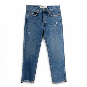 Roy Roger's 25x26 Oskar boyfriend cropped straight Old Glory Embroidered jeans